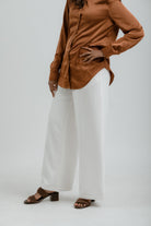 Wide-Leg Linen Blend Pants