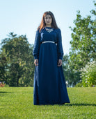 Pleated Sleeve Maxi Dress|