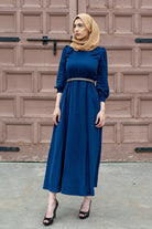Pleated Sleeve Maxi Dress|